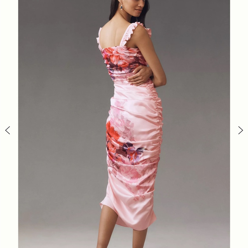 BHLDN ruched floral dress